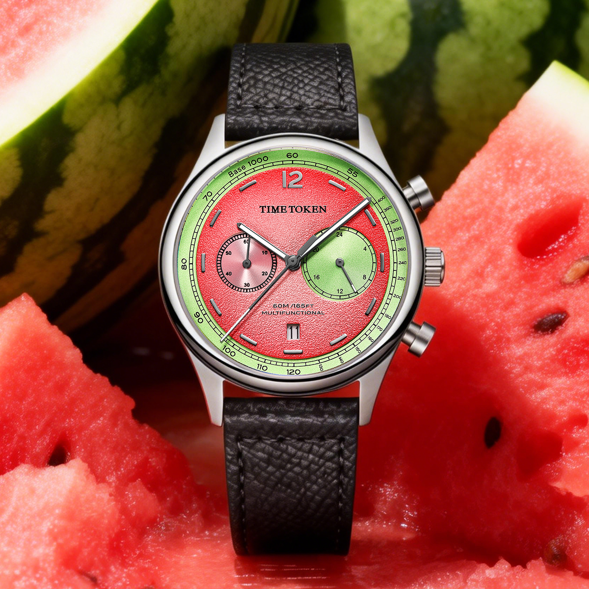 Paper Weight Crystal - TIME TOKEN Unique Watermelon Dial Watch