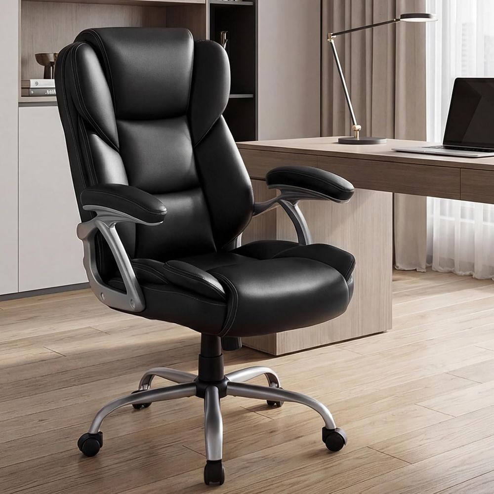 Leather Desk Pad - High Back Leather Ergonomic Swivel Chair
