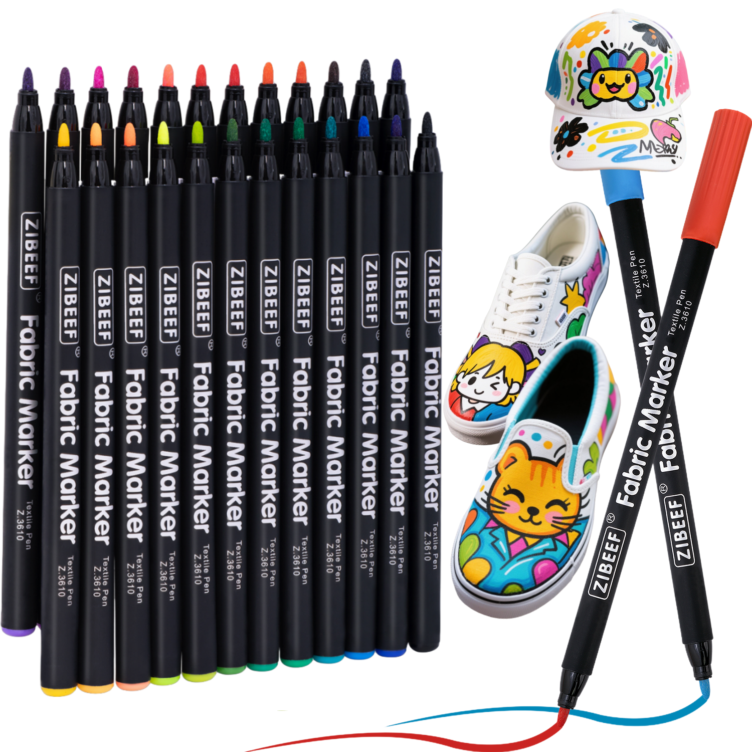 12/24 Color Fabric Markers-Fin - Correction Pen Fine recension och pris