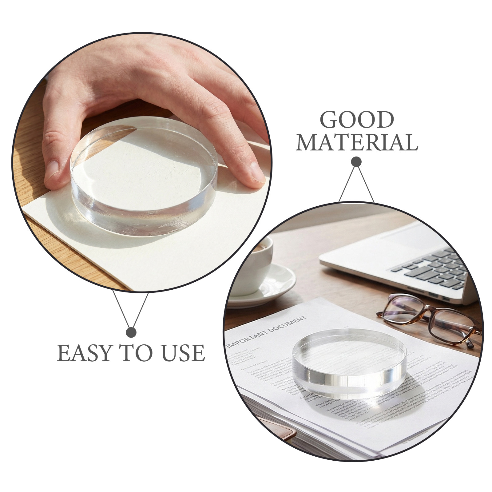 3.15 Inch Round Clear Crystal  - Book Weight Glass recension och pris