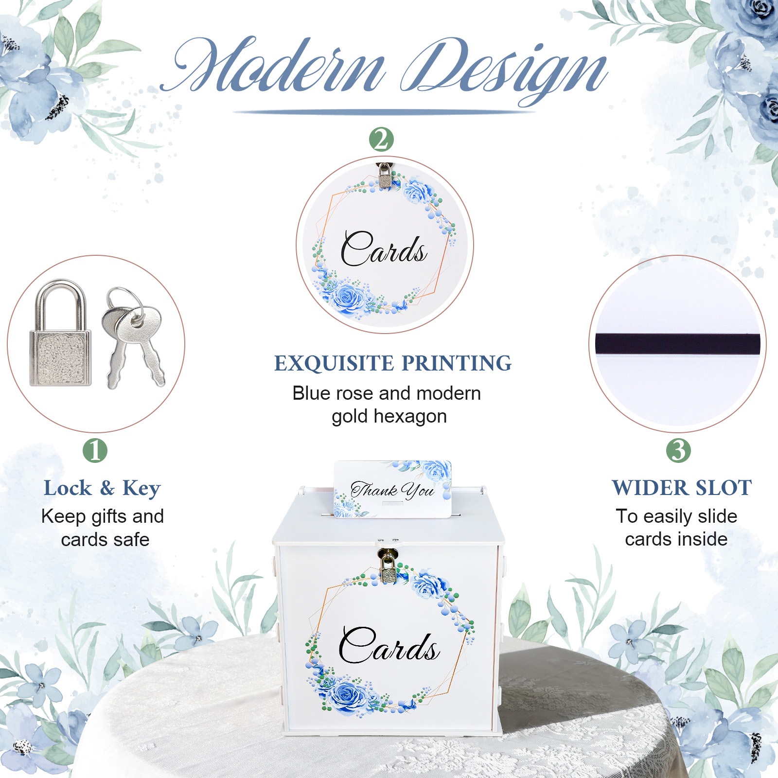 White Wedding Card Box with Lo - Card Index Box recension och pris