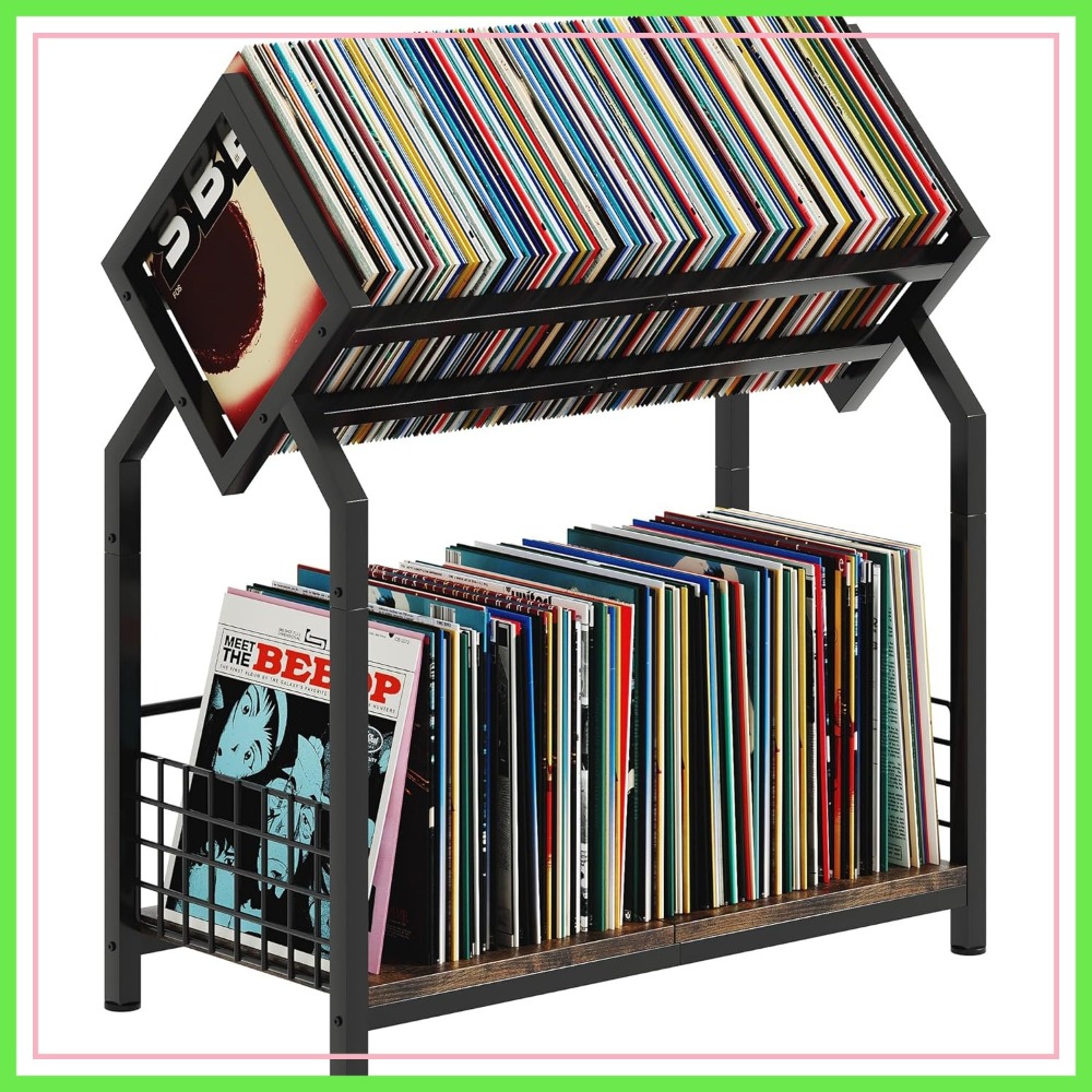 2-Tier Vinyl Record Storage Ho - Magazine Holder Rack recension och pris