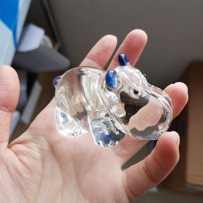 1PC Crystal Hippo Figurine Col - Paper Weight Crystal recension och pris