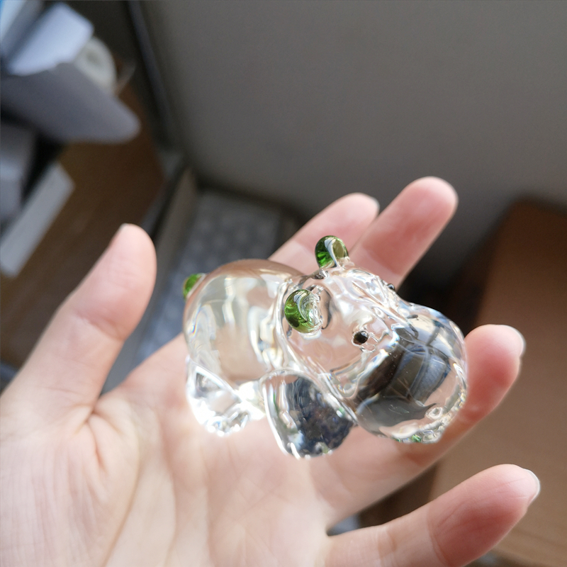 1PC Crystal Hippo Figurine Col - Paper Weight Crystal recension och pris