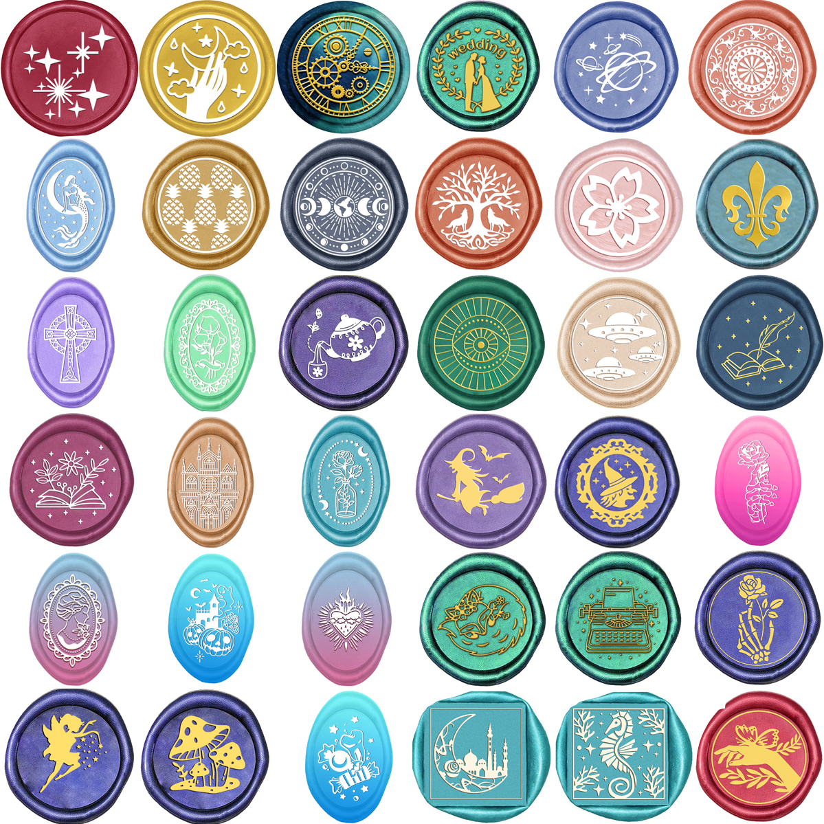 1pc Oval/Round/Square Mixed Wa - Wax Seal Stamp Set recension och pris