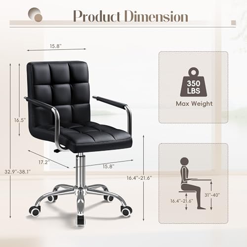 Black PU Leather Swivel Office - Leather Desk Pad recension och pris