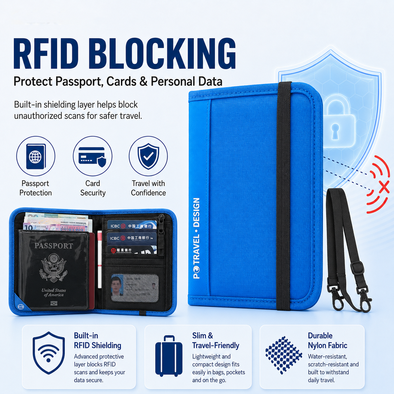 RFID Travel Wallet Passport Ho - Index Card Holder recension och pris