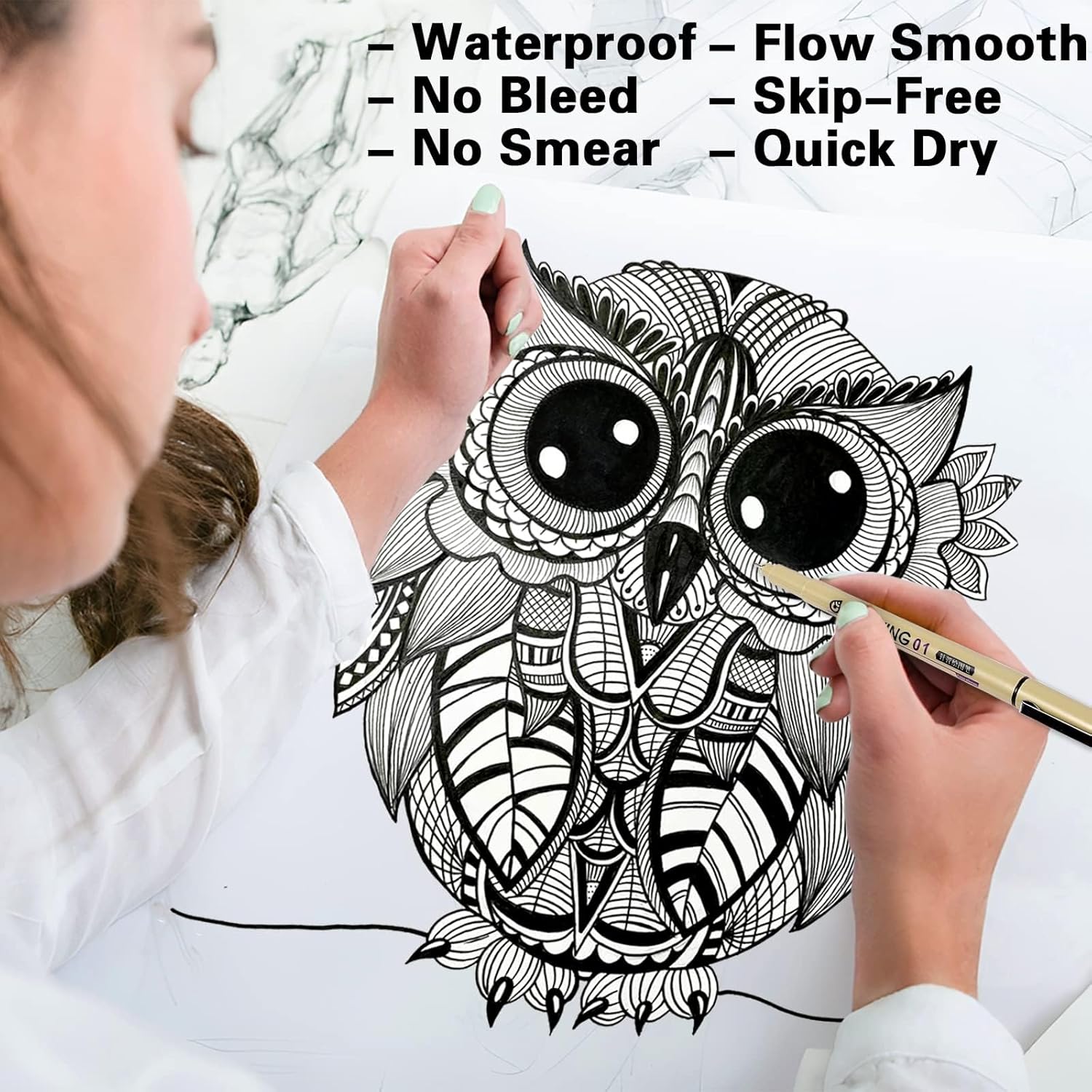 12 Black Fine Line Drawing Pen - Archive Box Set recension och pris