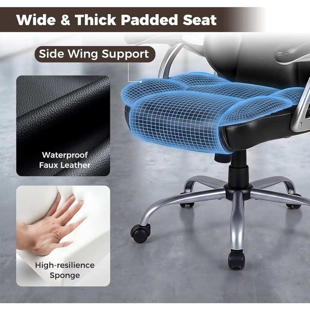High Back Leather Ergonomic Sw - Leather Desk Pad recension och pris