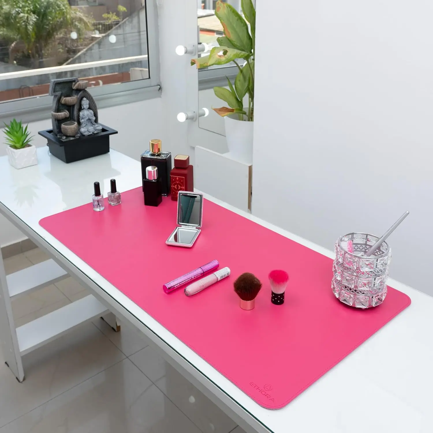 Desk Mat with Non-Slip Suede B - Leather Desk Pad recension och pris