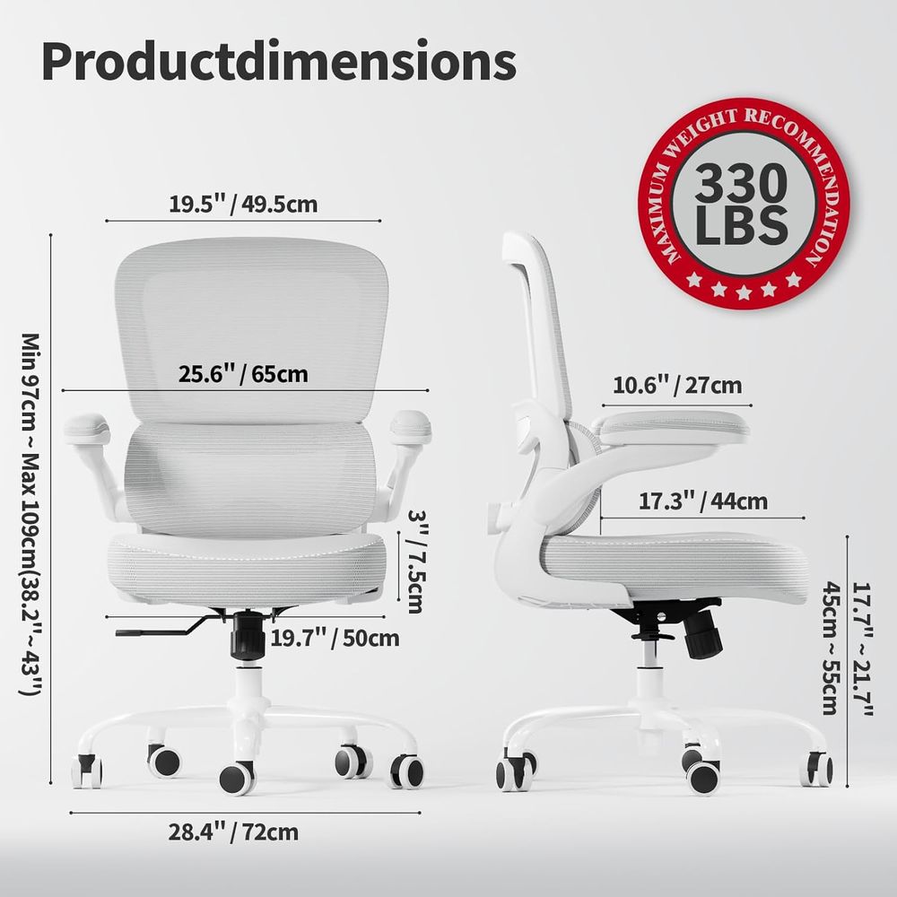 Ergonomic Desk Chair with Adju - Leather Desk Pad recension och pris