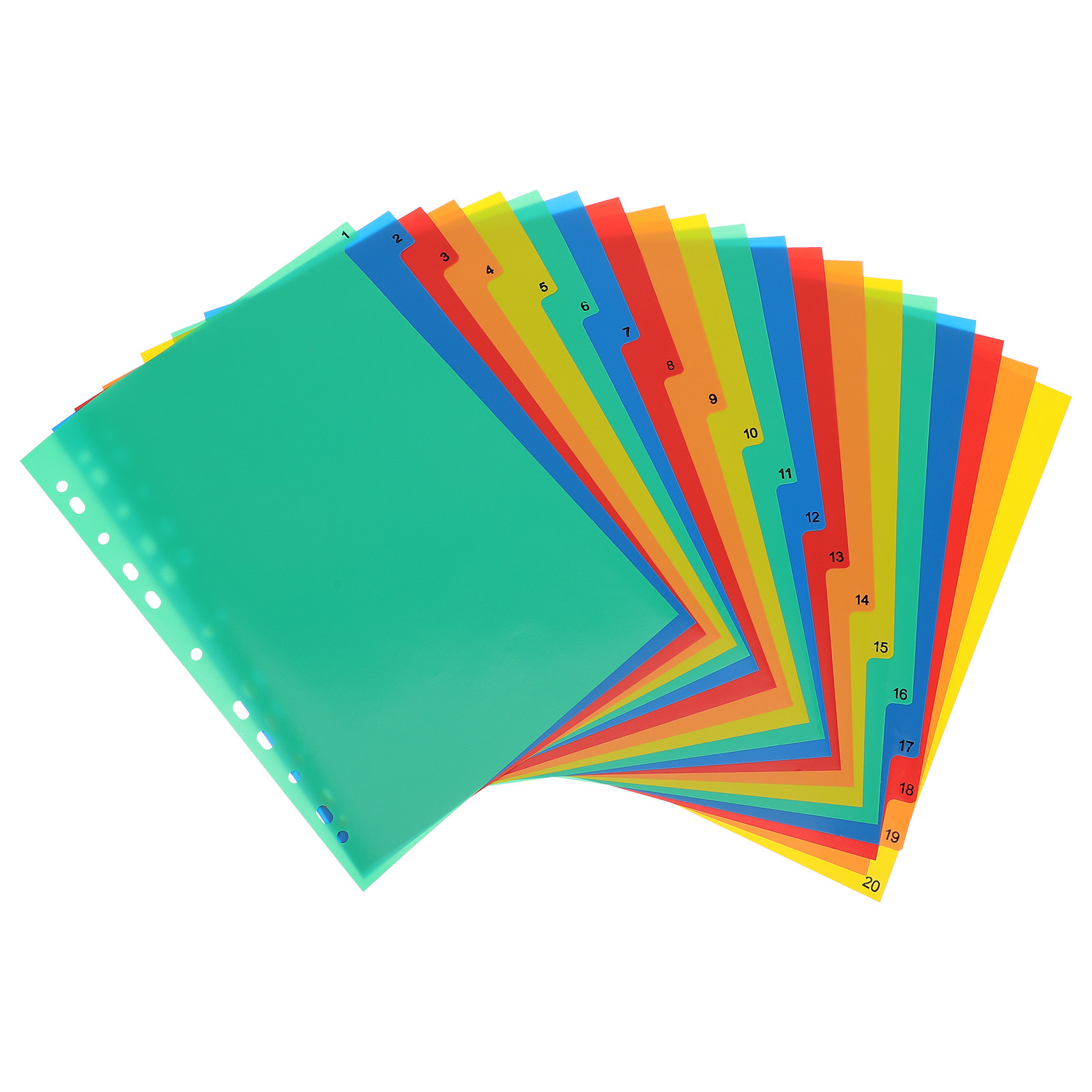 20 Pages A4 Colorful Plastic T - Tab Divider A4 recension och pris