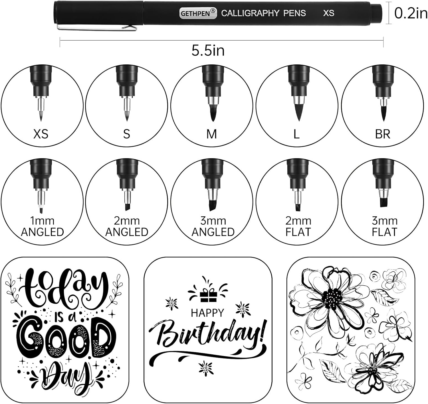 10 Size Calligraphy Pens Set f - Archive Box Set recension och pris