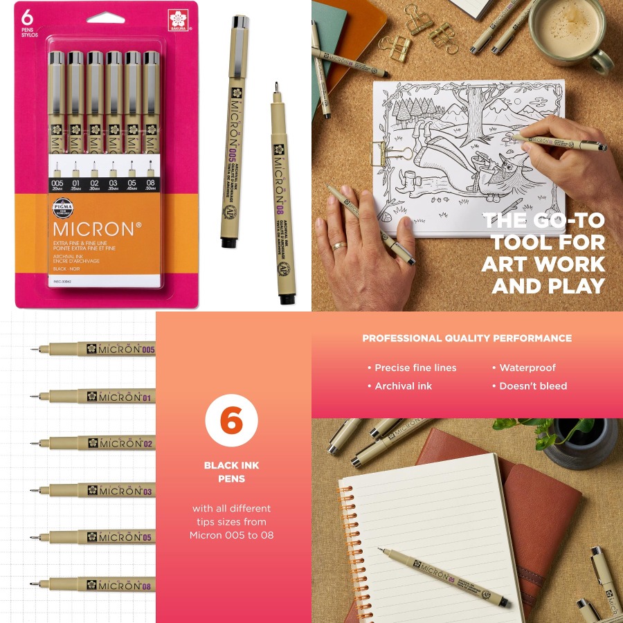 Pigma Micron Fineliner Pens wi - Archive Box Set recension och pris