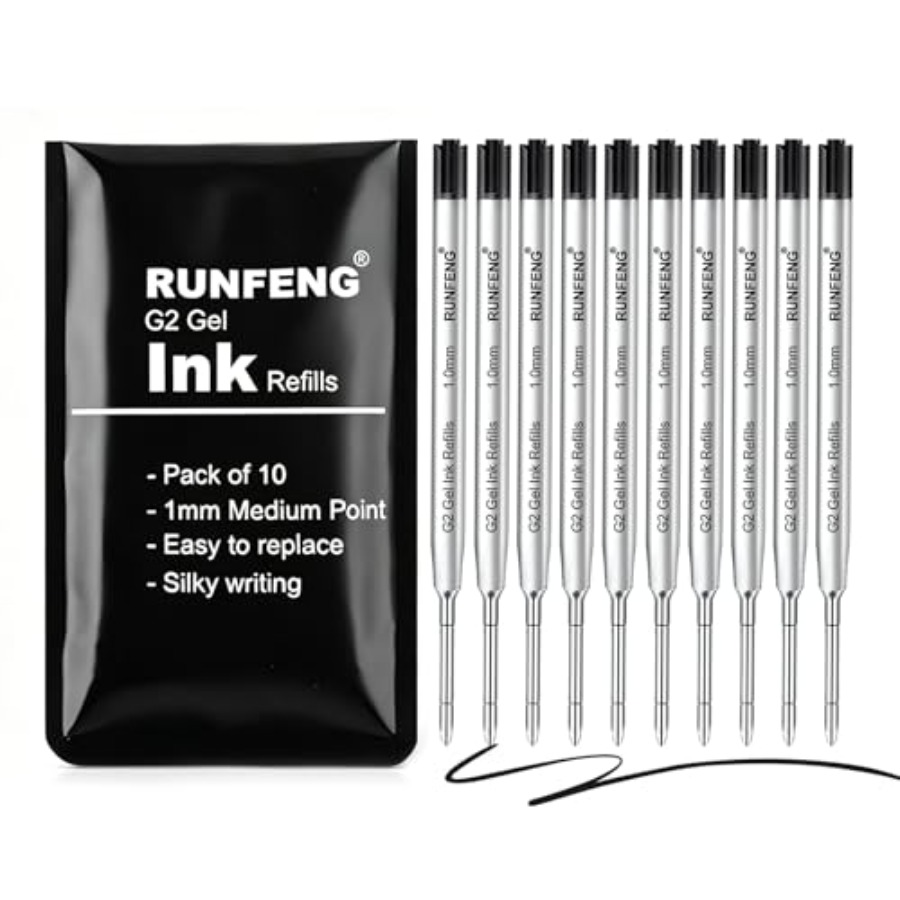 Pack of 10 Replaceable Ballpoi - Gel Refill Pack recension och pris