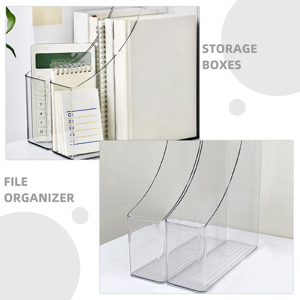 2Pcs Transparent File Organize - Magazine Holder Rack recension och pris