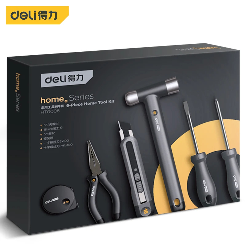 DELI Black 6Pcs Multitool Sets - Tape Dispenser Weighted recension och pris