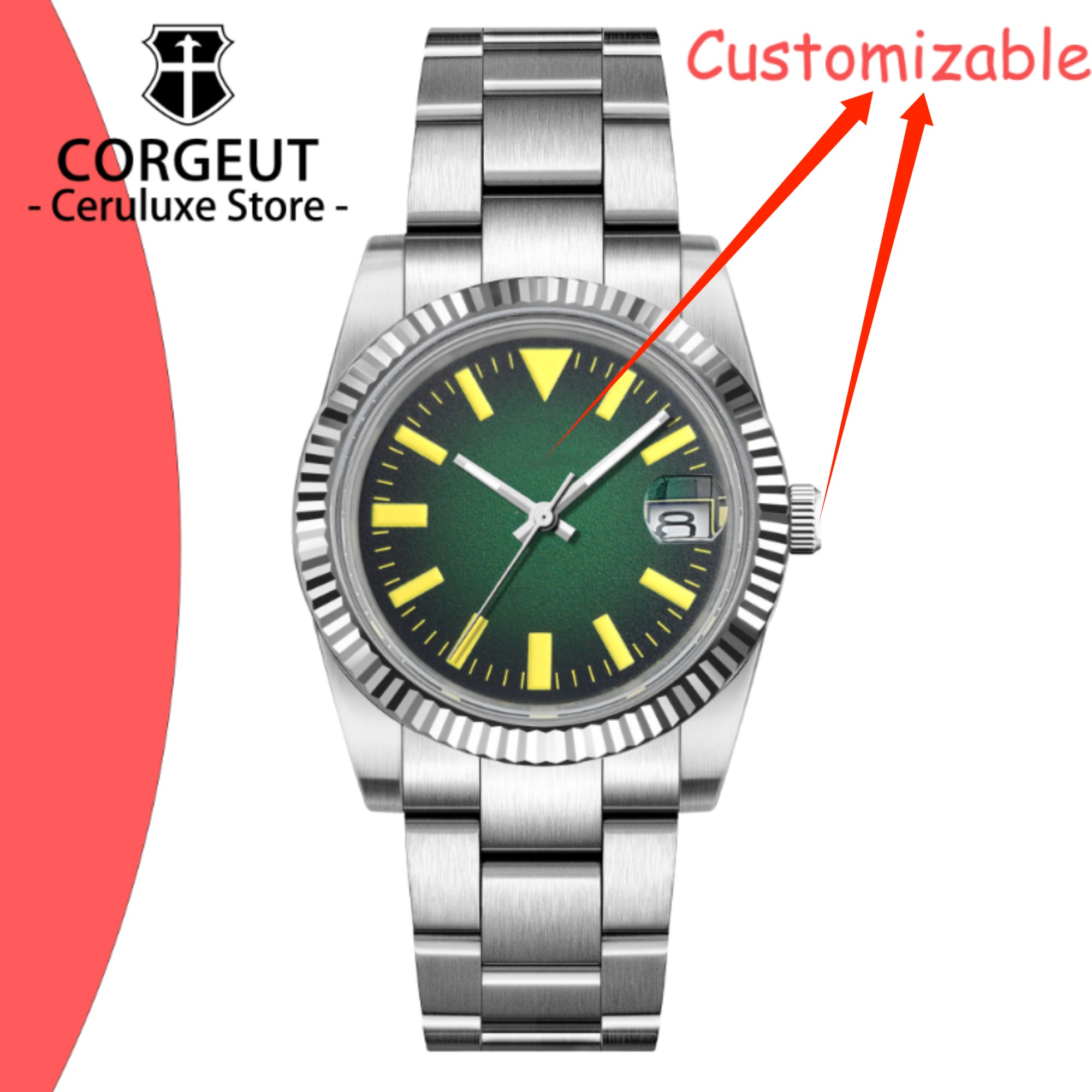 Custom Logo 36/39mm New NH35 A - Paper Weight Crystal recension och pris