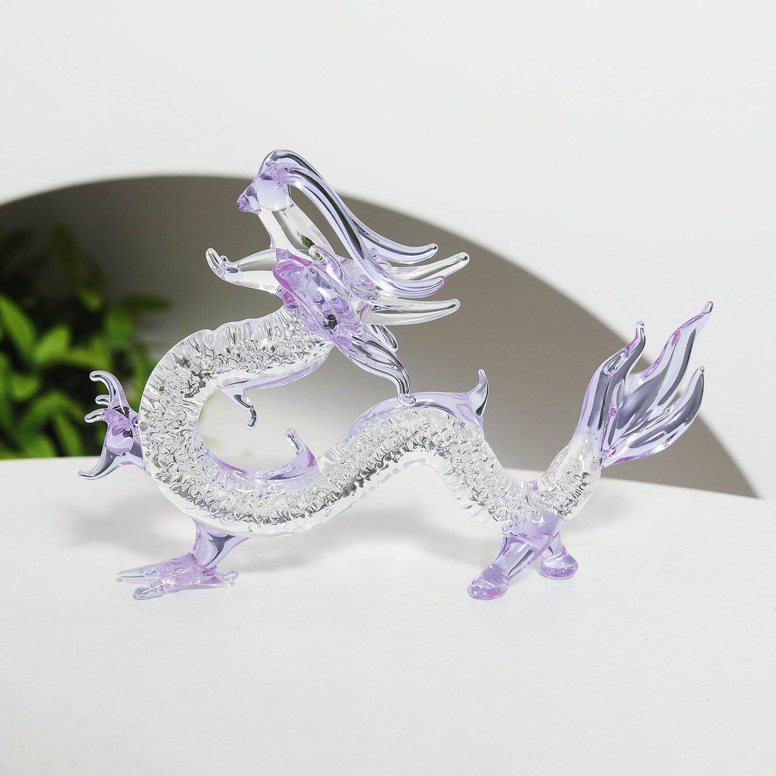 Purple Crystal Dragon Figurine - Book Weight Glass recension och pris