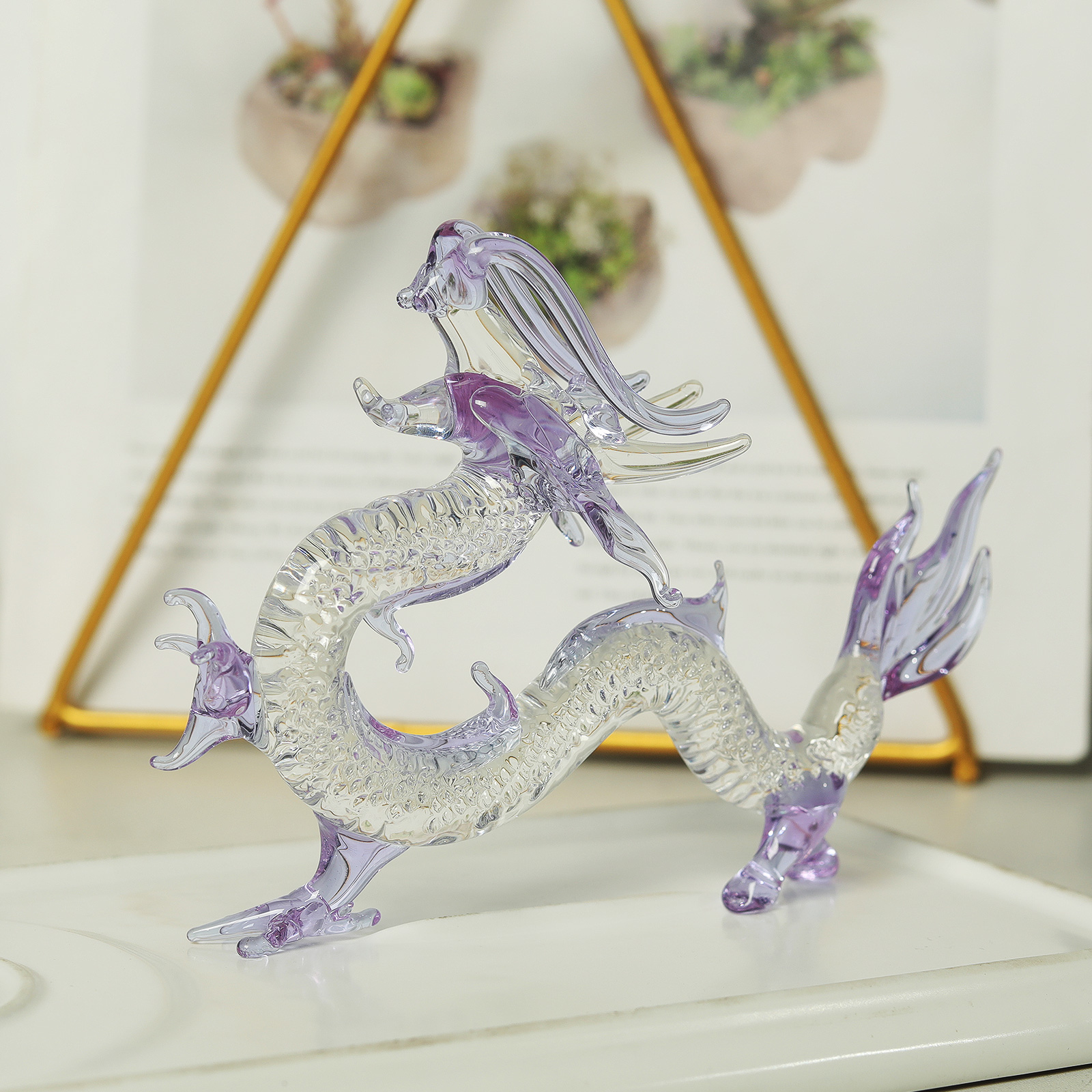 Purple Crystal Dragon Figurine - Book Weight Glass recension och pris