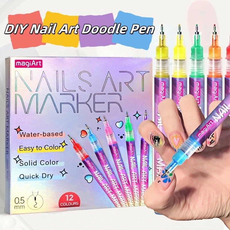12Pcs/Set Multicolor Nail Art  - Correction Pen Fine recension och pris