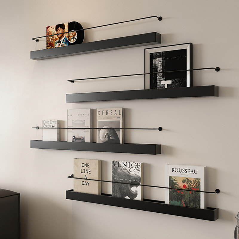 Black Metal One-Word Wall Shel - Magazine Holder Rack recension och pris