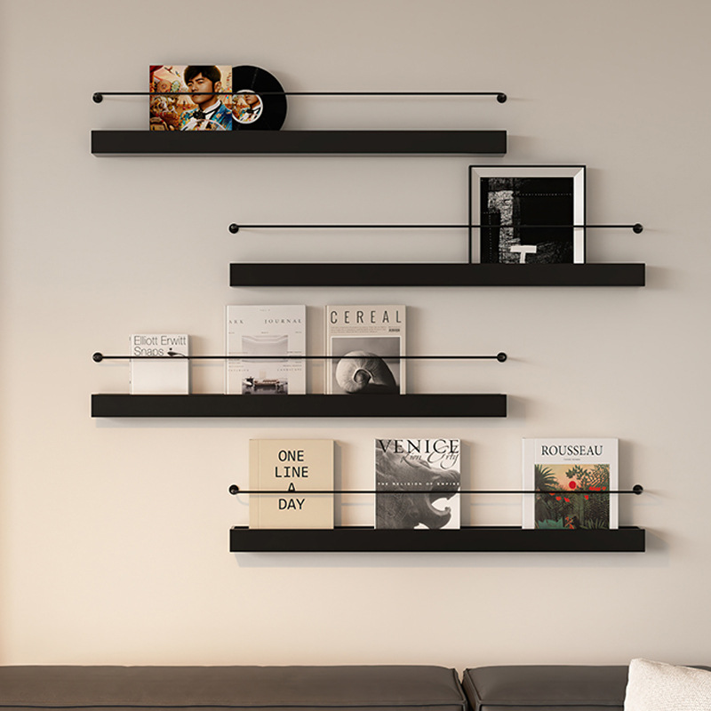 Black Metal One-Word Wall Shel - Magazine Holder Rack recension och pris