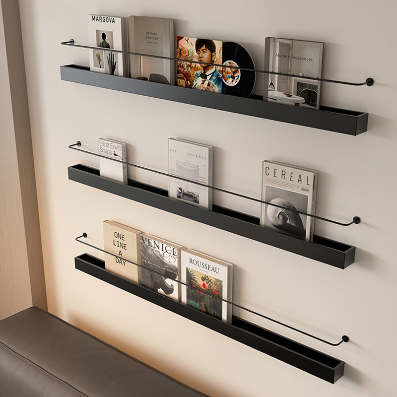 Black Metal One-Word Wall Shel - Magazine Holder Rack recension och pris