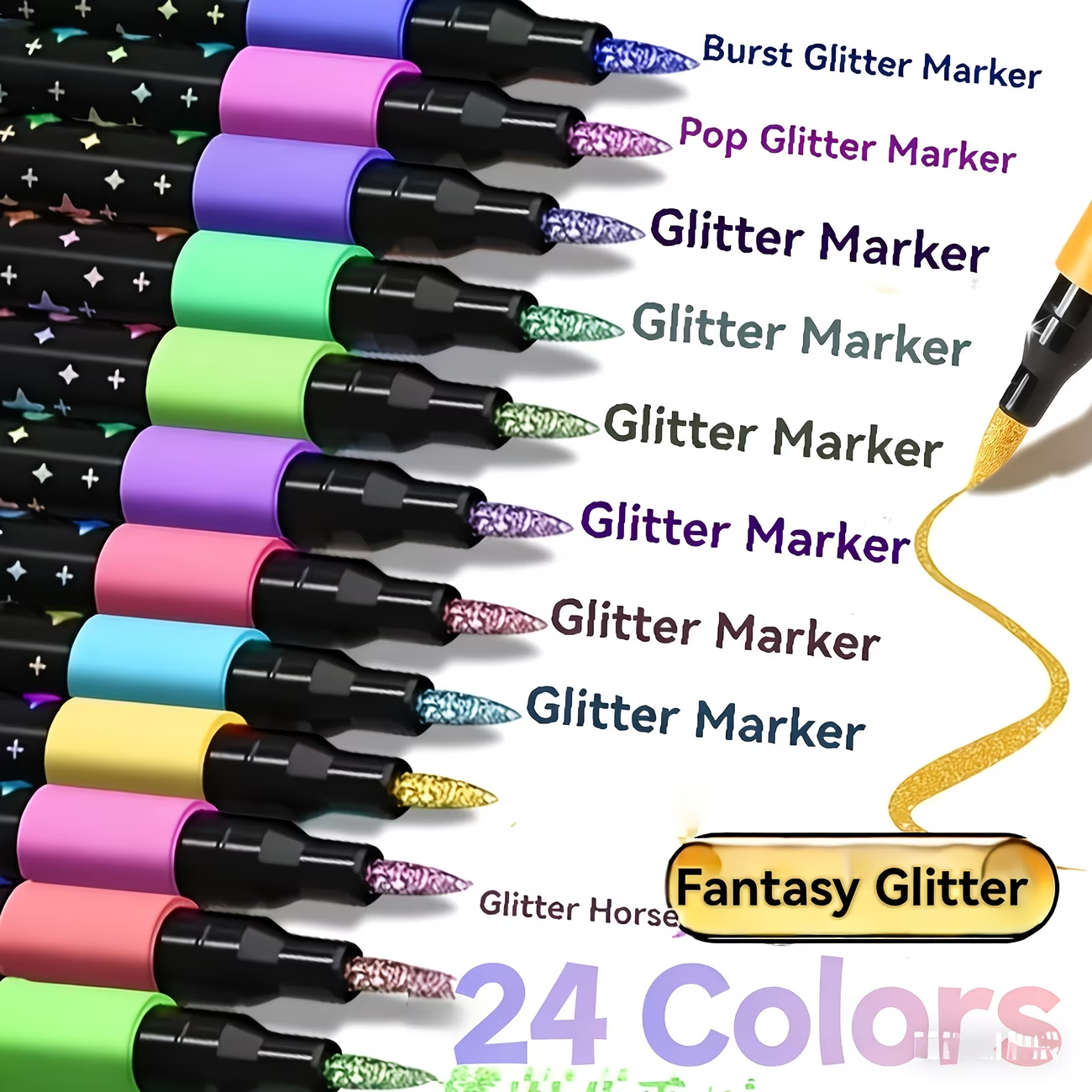 24 Colors Double Head Glitter  - Correction Pen Fine recension och pris