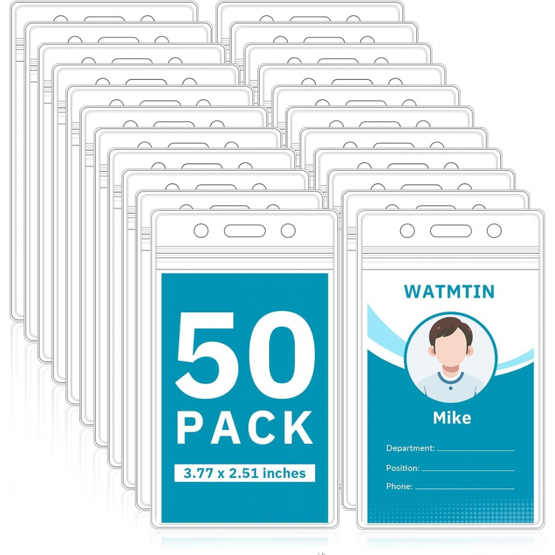 50 PCS Plastic Badge Holder, V - Index Card Holder recension och pris