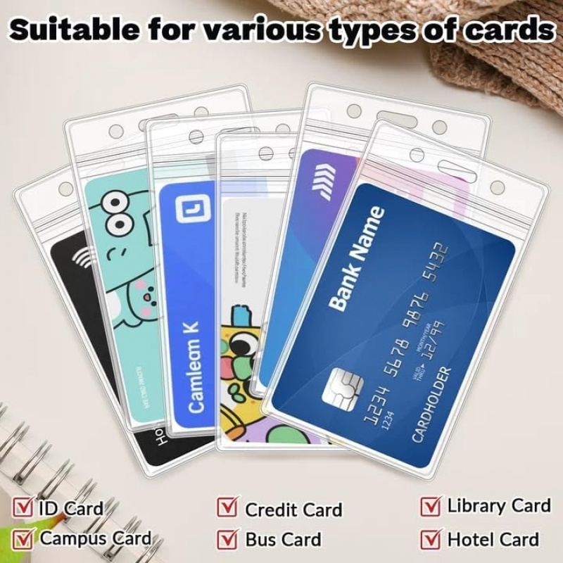 50 PCS Plastic Badge Holder, V - Index Card Holder recension och pris